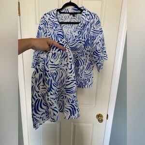 Primark‎ patterned shirt and short set
